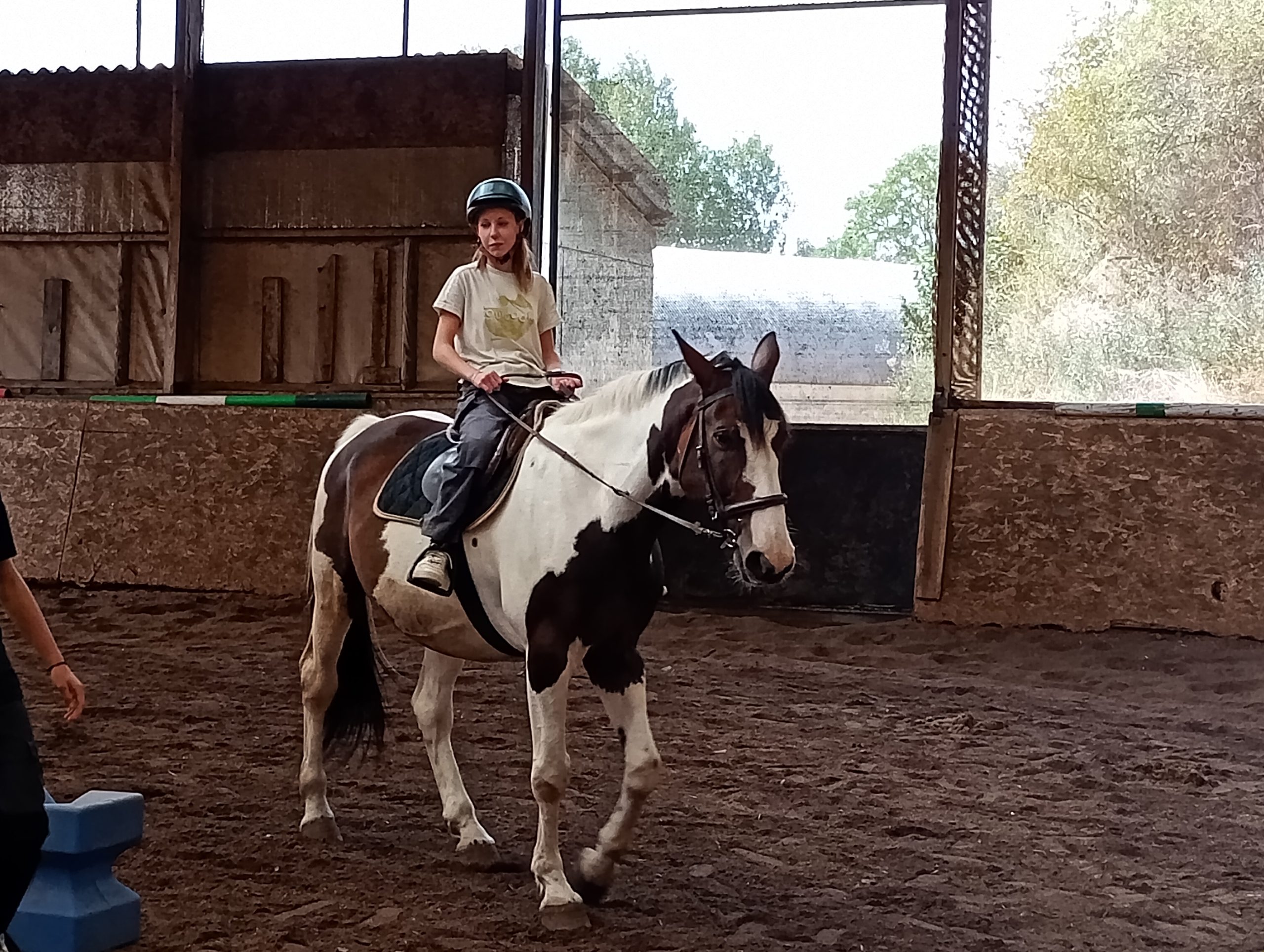 élève de 3eme à Cheval Élèves de 3e de l'enseignement agricole au manège des écuries de Civergols